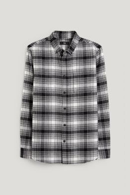 Overhemd - regular fit - button down - geruit