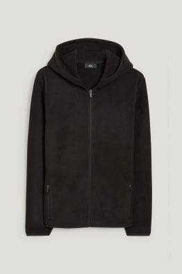 Fleecejacke mit Kapuze