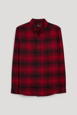 Overhemd - regular fit - button down - geruit