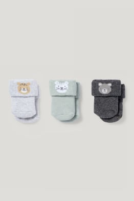 Pack de 3 - animales - calcetines con motivo para recién nacido