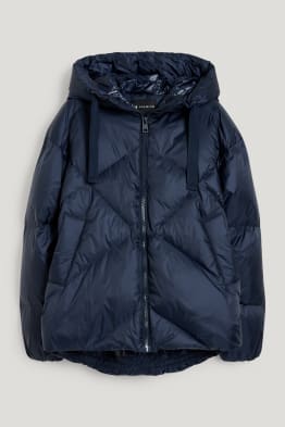 Down jacket with hood
