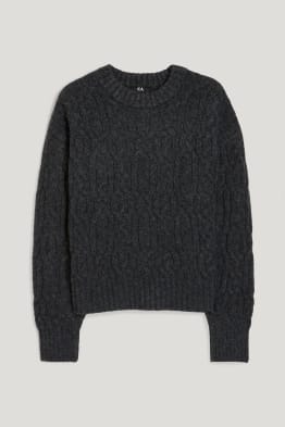 Sweter z wzorem warkocza