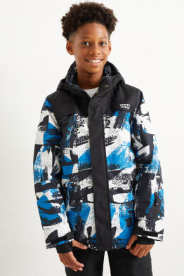 Ski jacket with hood - patterned