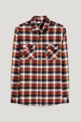 Flannel shirt - regular fit - Kent collar - check