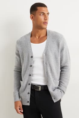 Strickjacke mit Kaschmir-Anteil - Woll-Mix
