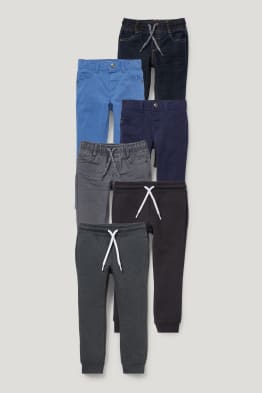 Multipack 6 ks - džíny, termo kalhoty a teplákové kalhoty - slim fit