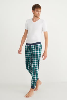 Flanell-Pyjamahose - kariert