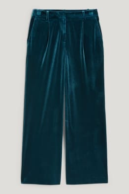 Pantalon de velours de bureau - high waist - wide leg