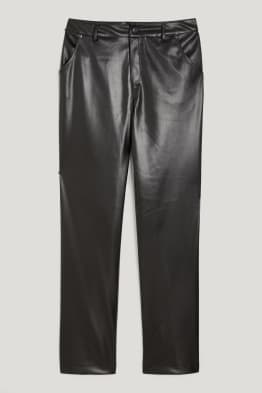 Pantalons - high waist - straight fit - pell sintètica