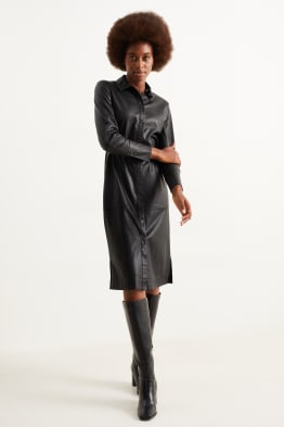 Vestido camisero - polipiel