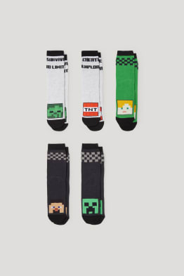 Multipack 5 perechi - Minecraft - șosete cu motive