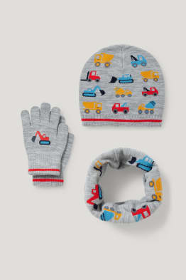 Bagger - Set - Mütze, Loop Schal und Handschuhe - 3 teilig