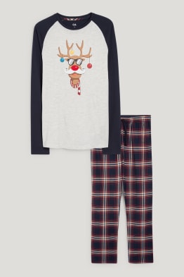 Pijama navideño con pantalón de franela