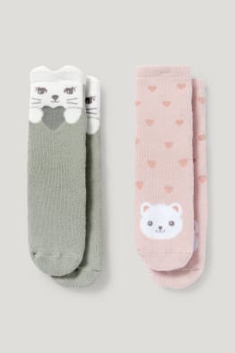 Confezione da 2 - animale - calze antiscivolo con motivo