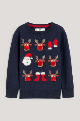 Pullover de Noël - père Noël et Rodolphe