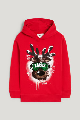 Rendier - hoodie voor de kerst - glanseffect