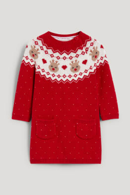 Baby Christmas knitted dress
