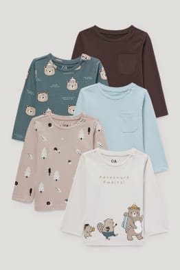 Confezione da 5 - maglia a maniche lunghe neonati