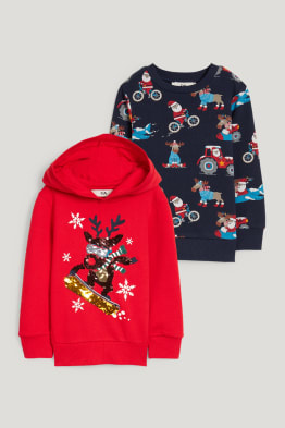 Set van 2 - hoodie en sweatshirt voor de kerst - Rudolf