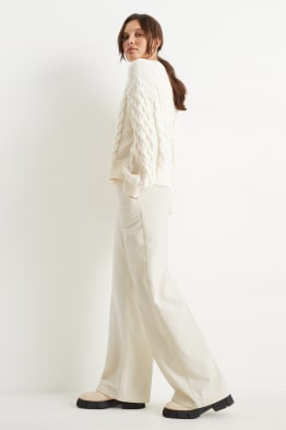 Pantalon en velours côtelé - high waist - wide leg