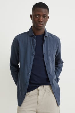 Flanellen overhemd - regular fit - cut away