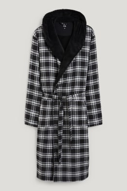Flanell-Bademantel - kariert