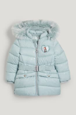 Frozen - quilted jacket with hood and faux fur trim