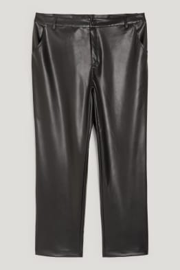 CLOCKHOUSE - trousers - mid-rise waist - straight fit - faux leather