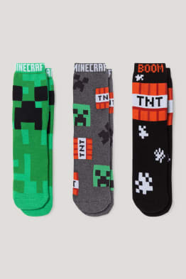 Multipack of 3 - Minecraft - socks with motif