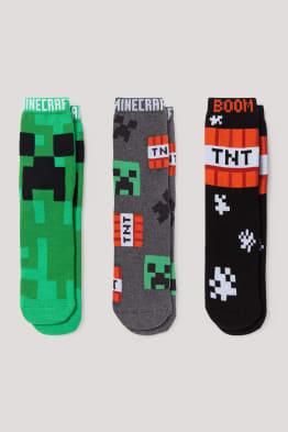 Multipack 3 perechi - Minecraft - șosete cu motive
