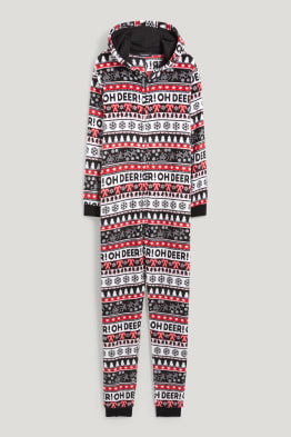 CLOCKHOUSE - Weihnachts-Fleece-Onesie mit Kapuze