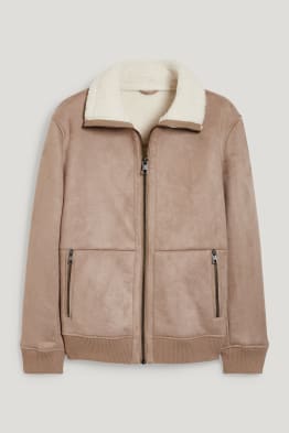 Shearling Jacke - Velourslederimitat