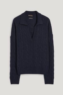 Pullover mit Kaschmir - Zopfmuster
