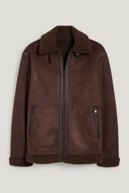 Shearling jas - imitatiesuède