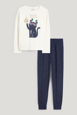 Katze - Weihnachts-Pyjama - 2 teilig