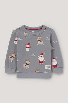 Rudolf et père Noël - sweat-shirt de Noël pour bébé