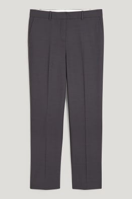 Business trousers - mid-rise waist - straight fit - wool blend