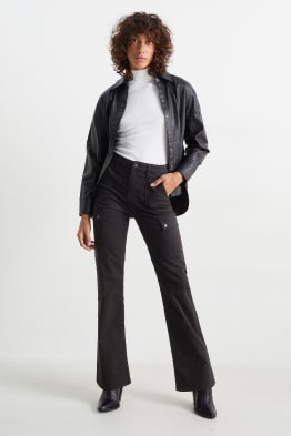 Plátěné kalhoty - high waist - bootcut fit