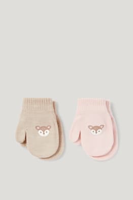 Multipack of 2 - fawn - baby mittens