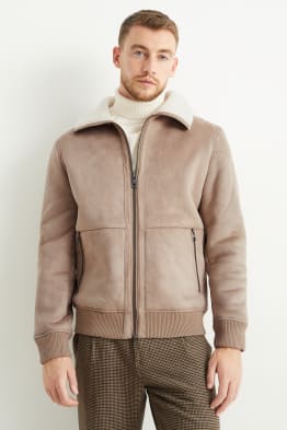 Shearling Jacke - Velourslederimitat