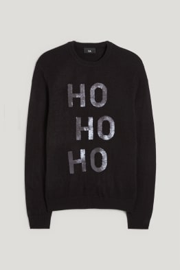 Maglione natalizio - HoHoHo - effetto brillante