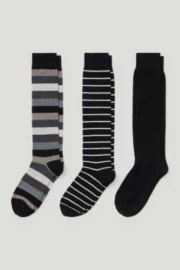 Lot de 3 paires - collants - à rayures