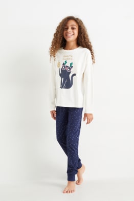 Katze - Weihnachts-Pyjama - 2 teilig