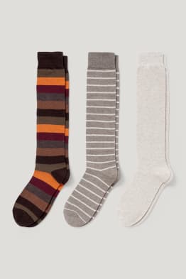 Paquet de 3 - mitjons fins als genolls - de ratlles