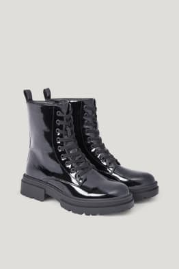 Patent boots - faux leather
