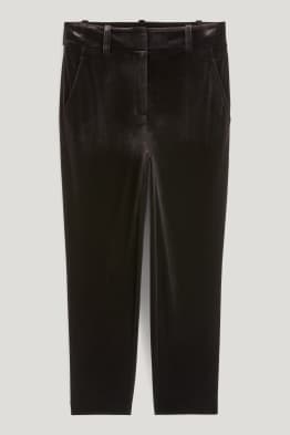 Velvet trousers - high waist - slim fit