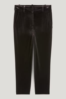 Samt-Hose - High Waist - Slim Fit