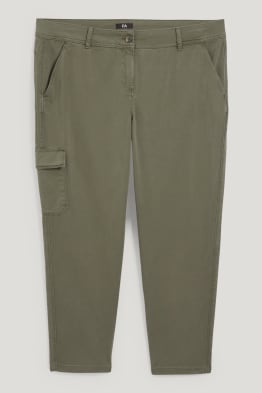 Cargo trousers - mid-rise waist - slim fit