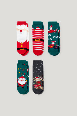 Set van 5 paar - sokken voor de kerst, met motief