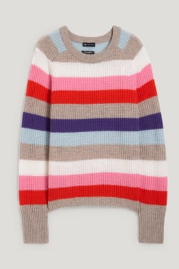 Kaschmir-Pullover - gestreift